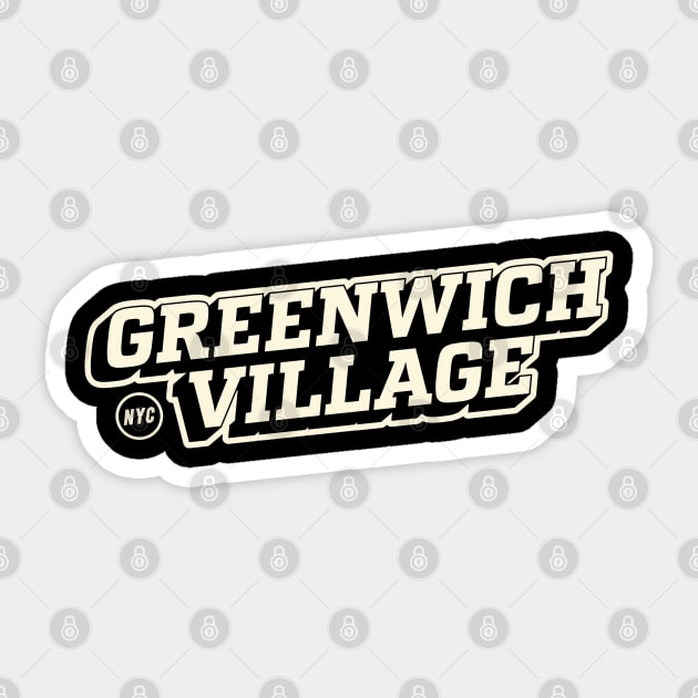 Greenwich Village Vibe: Urban Hip T-shirt Collection for NYC Trendsetters Sticker by Boogosh